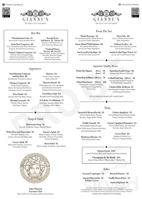 gianni's versace mansion menu.